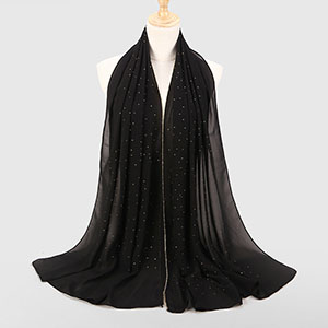 Wholesale Pearl chiffon diamond headscarf