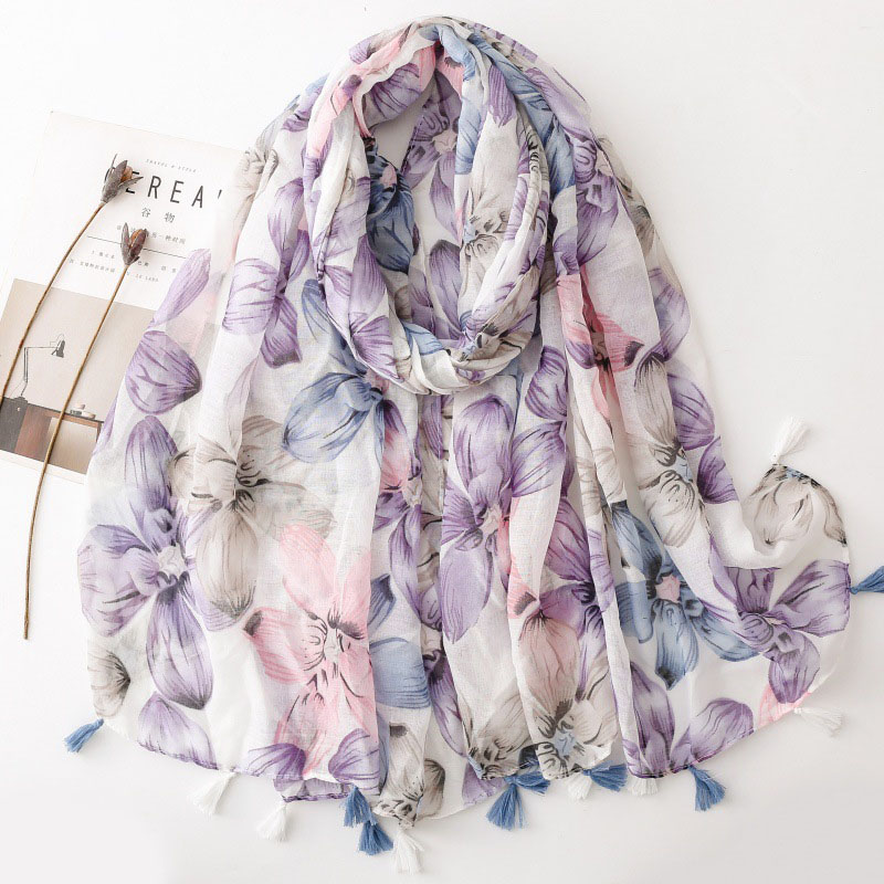 Custom cotton scarf with logo wholesale