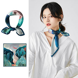 Custom digital printed silk scarf factory