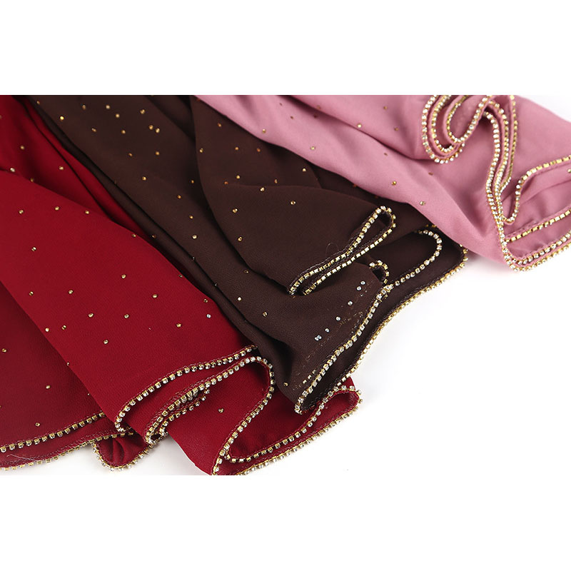 Wholesale Pearl chiffon diamond headscarf