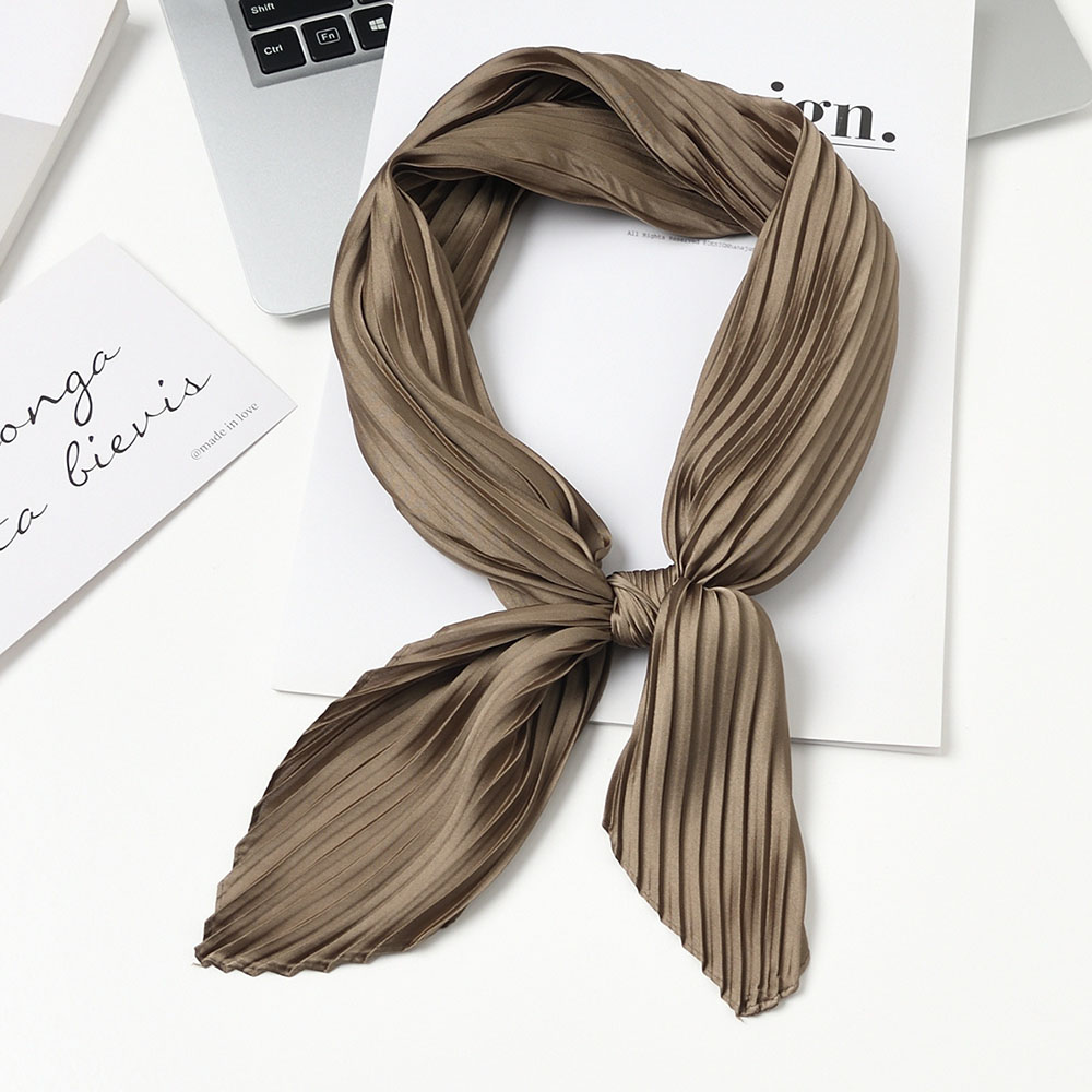 wholesale silk pleated scarf with logo