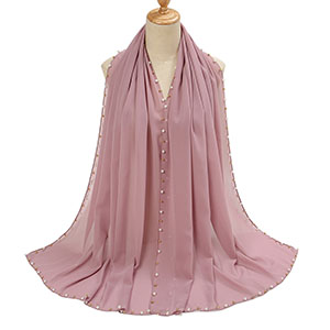 Wholesale Chiffon Pearl Scarf factory