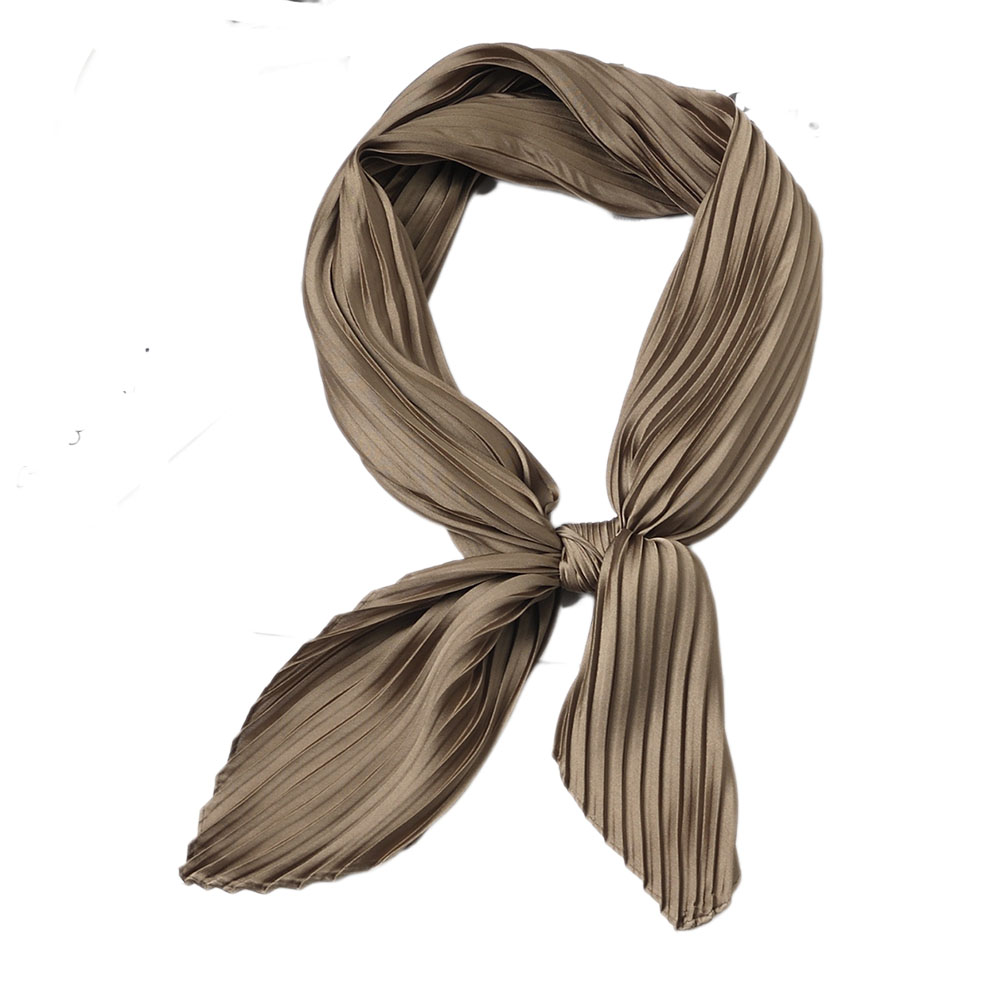 wholesale silk pleated scarf with logo