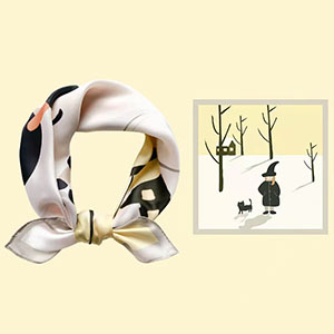 Custom printed silk scarf factory