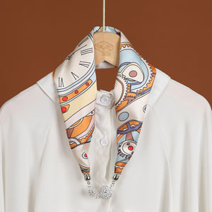 Wholesale Magnetic Buckle Polyester Scarf Necklace