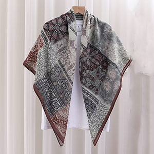 Custom digital print silk scarf factory