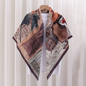 design your own square silk scarf factory