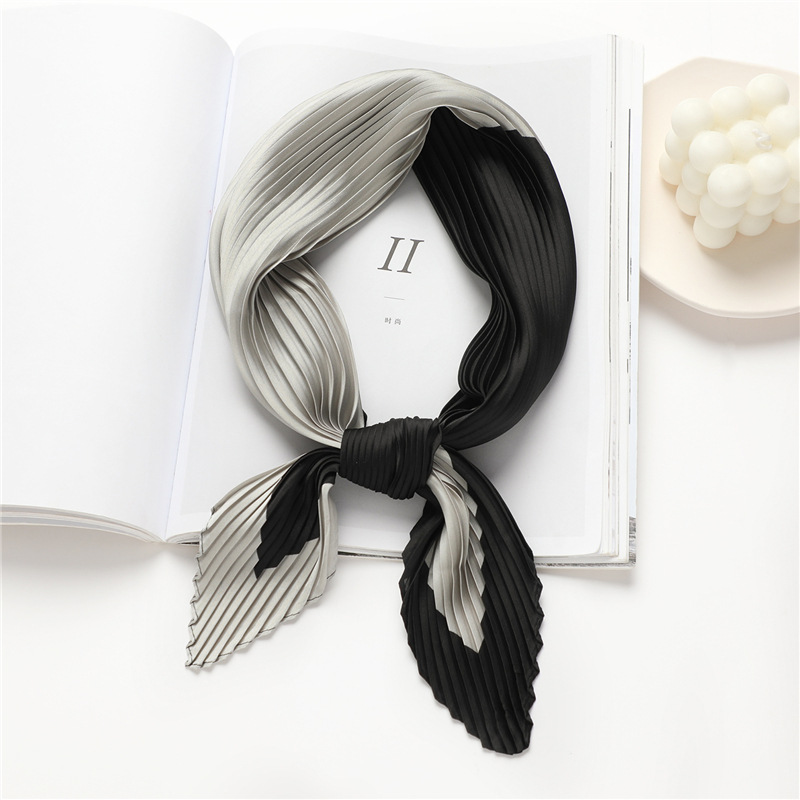 wholesale 70cm silk pleated scarf