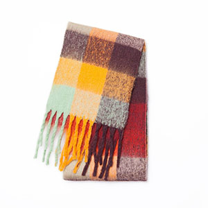 wholesale cashmere plaid scarf with logo