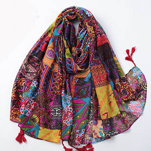 wholesale splicing printing cotton scarf