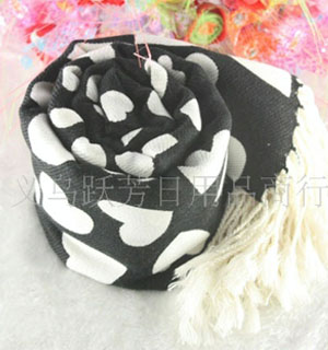 Cotton printed fringed scarves