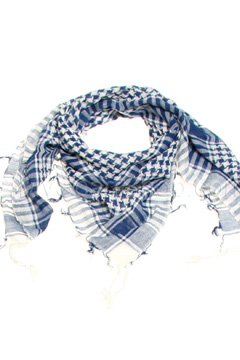 Blue & White Cotton Arab Scarf