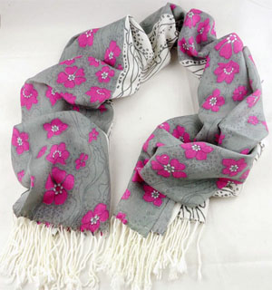 Flower hair scarf cashmere
