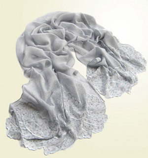 Handmade pearl silk scarves