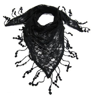 Cotton Lace Triangle Scarf