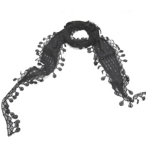 Black Cotton Scarf
