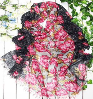 chenille scarf rose
