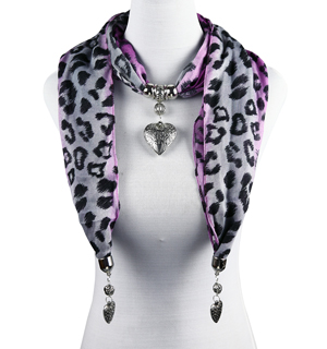 jewel beads pendant scarf necklace