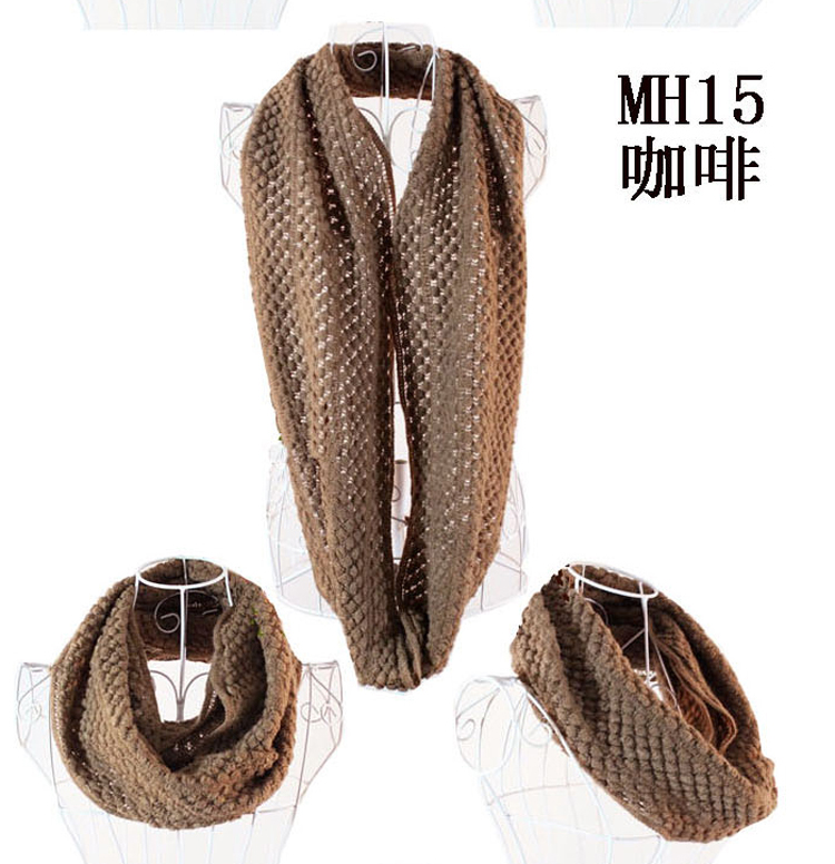 Women knitting scarf