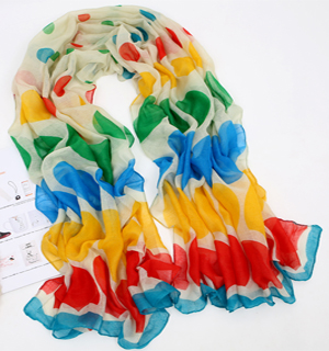 Denmark color dot scarf, head scarf
