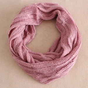 acrylic knitted hood scarf