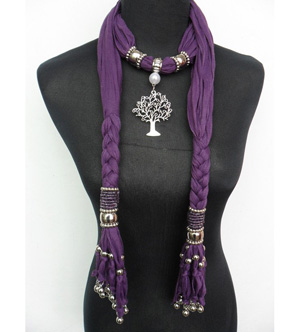 charm pendant scarf