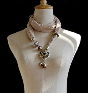 scarves with jewelry attached