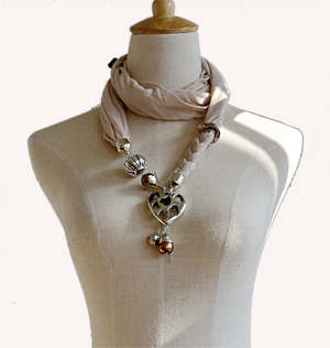 scarves with jewelry attached