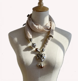 scarves with jewelry attached