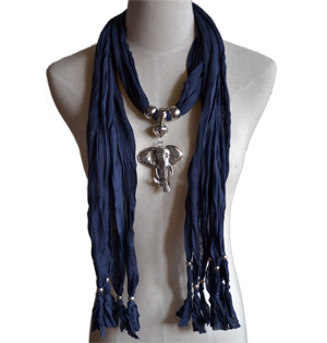 Elephant alloy pendant jewelry scarf