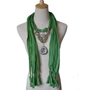 Scarf with Heart Pendant