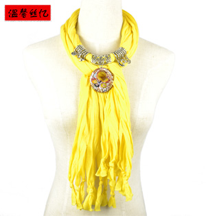 Colored glaze pendant jewelry scarf