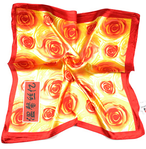 Rose Square silk scarf