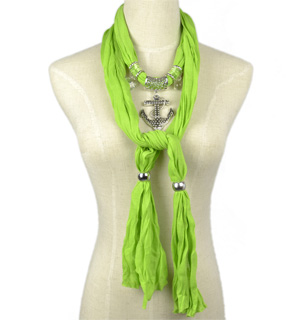 pendant scarf with chain jewelry necklace