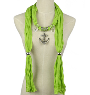 pendant scarf with chain jewelry necklace