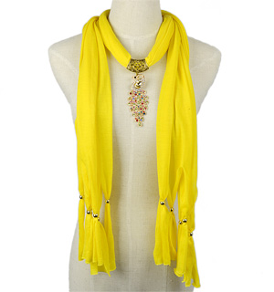 scarfs with jewelry pendants