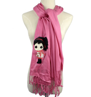 Cartoon jewelry embroidery scarf