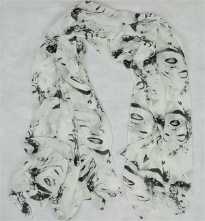 large smiley silk scarf