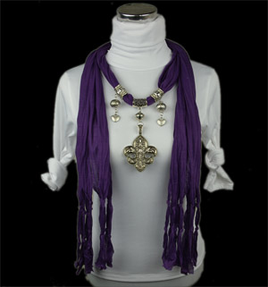 pendant scarf with necklace jewellery