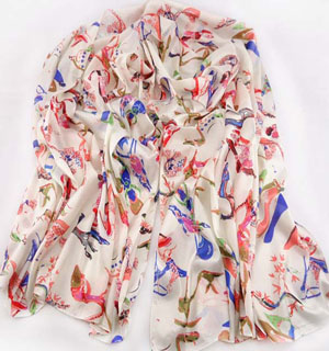 pendant silk scarf