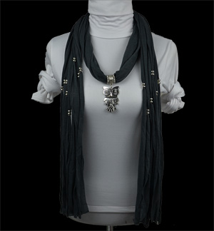 Owl pendant scarf wholesale