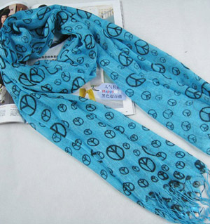 Peace symbol scarf linen scarf