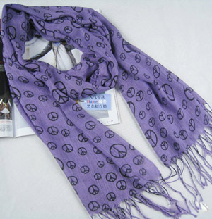 Peace symbol scarf linen scarf
