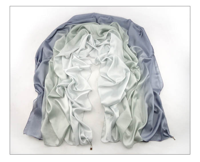 Silk jewelry scarves widened to increase shawl