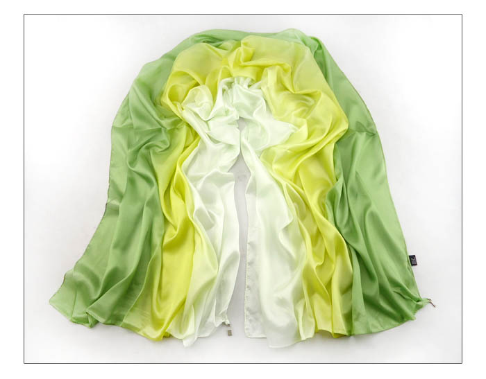 Silk jewelry scarves widened to increase shawl