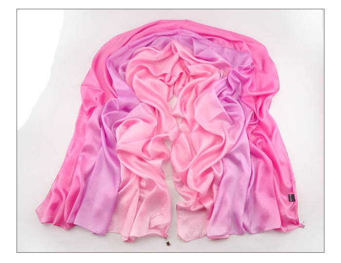 Silk jewelry scarves widened to increase shawl