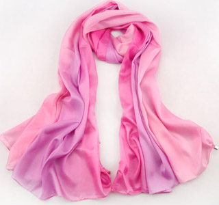 Silk jewelry scarves widened to increase shawl