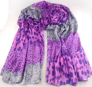 Dot Leopard silk jewelry scarf