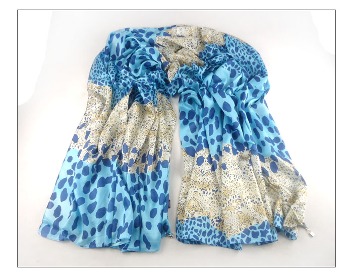 Dot Leopard silk jewelry scarf