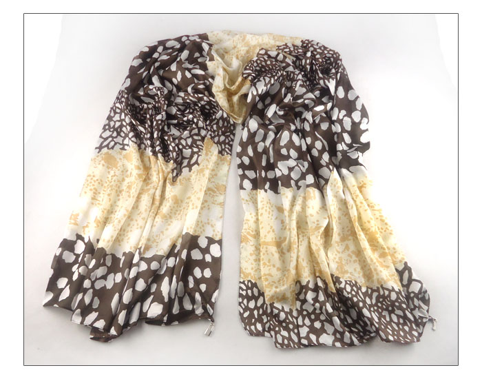 Dot Leopard silk jewelry scarf